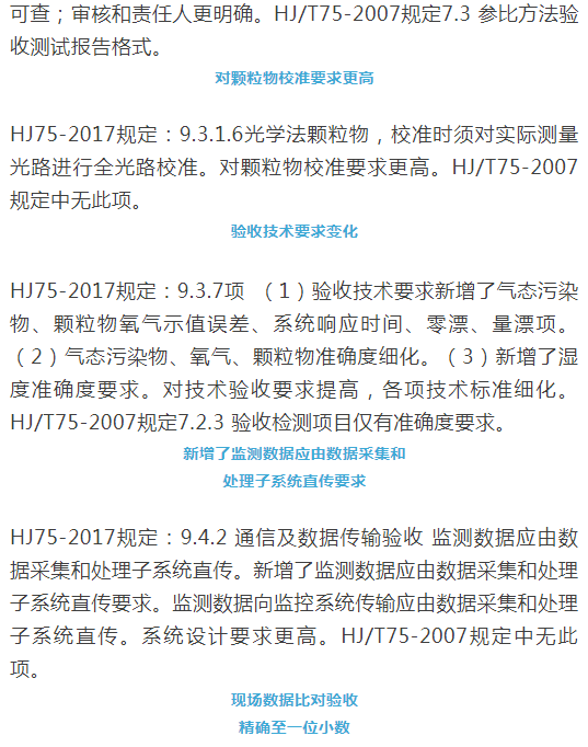 煙氣（so2，nox，顆粒物）排放連續監測技術規范 HJ75-2017與HJ/T75-2007標準究竟有何不同
