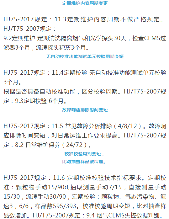 煙氣（so2，nox，顆粒物）排放連續監測技術規范 HJ75-2017與HJ/T75-2007標準究竟有何不同